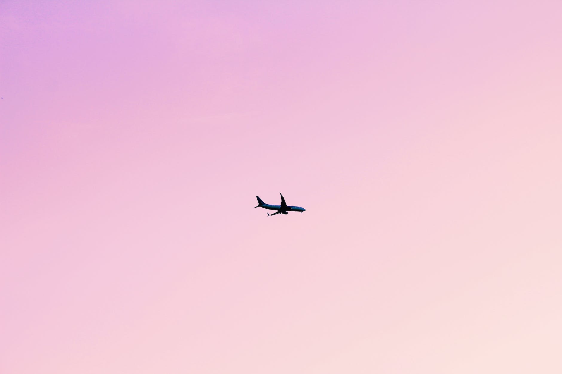 airplane flying in the pink sky, stuck in layover, stuck on a long layover, Spring 2023, summer 2023
